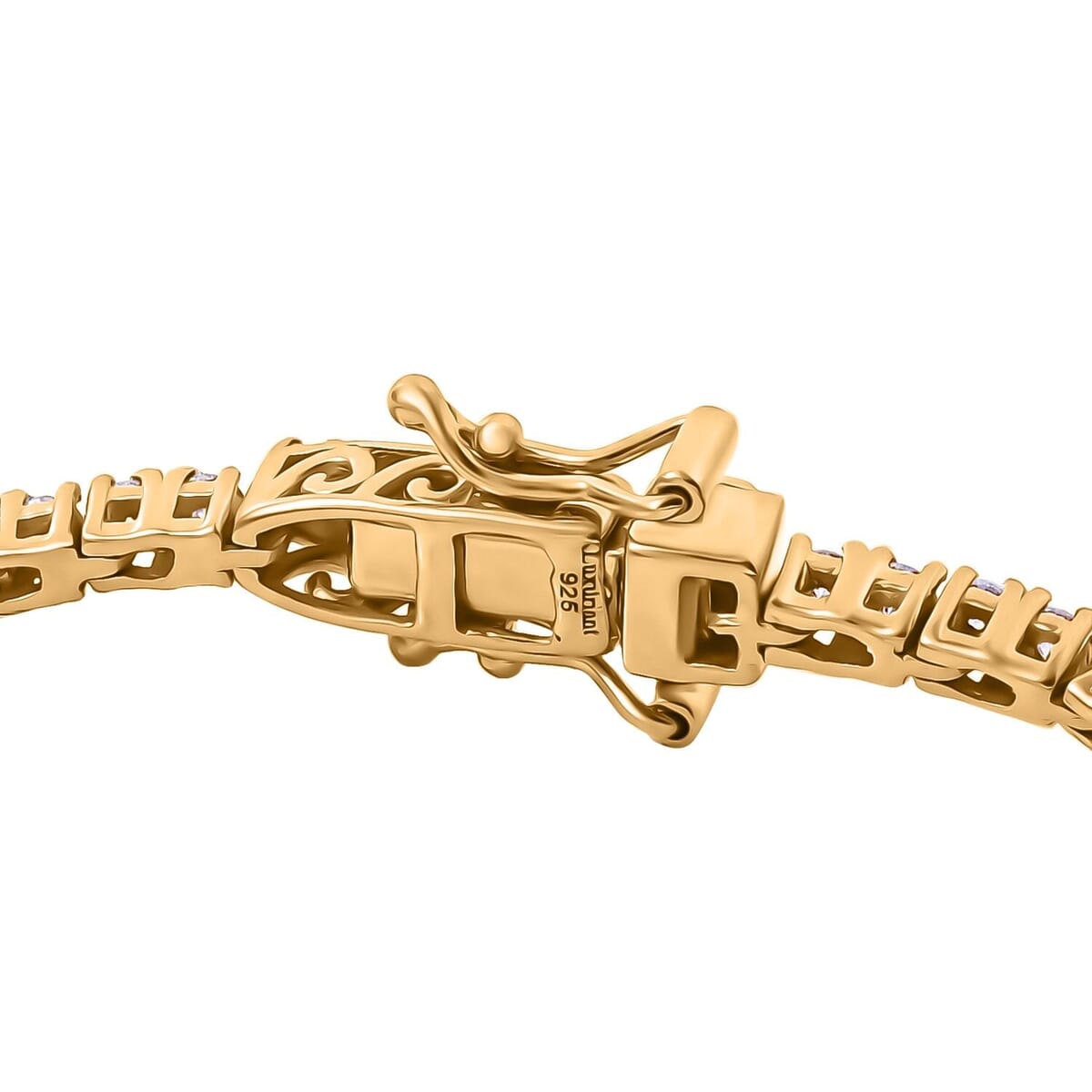 Luxuriant Lab Grown Diamond E-F VS 3.00 ctw Bracelet in 18K Vermeil Yellow Gold Over Sterling Silver (7.25 In) image number 3