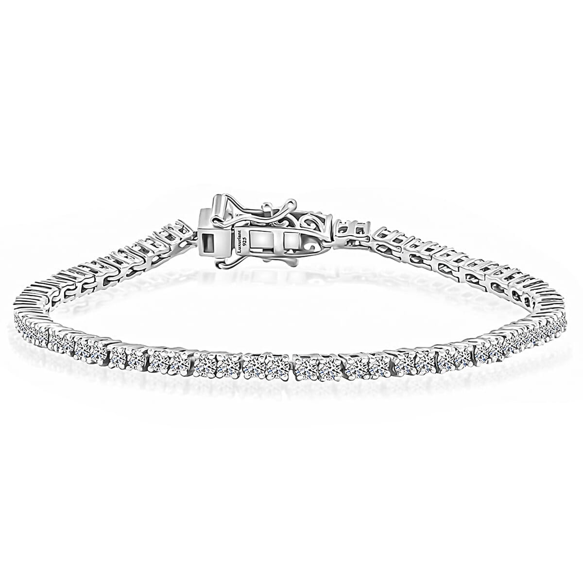 Luxuriant Lab Grown Diamond E-F VS 3.00 ctw Bracelet in 10K White Gold (8.00 In) image number 0