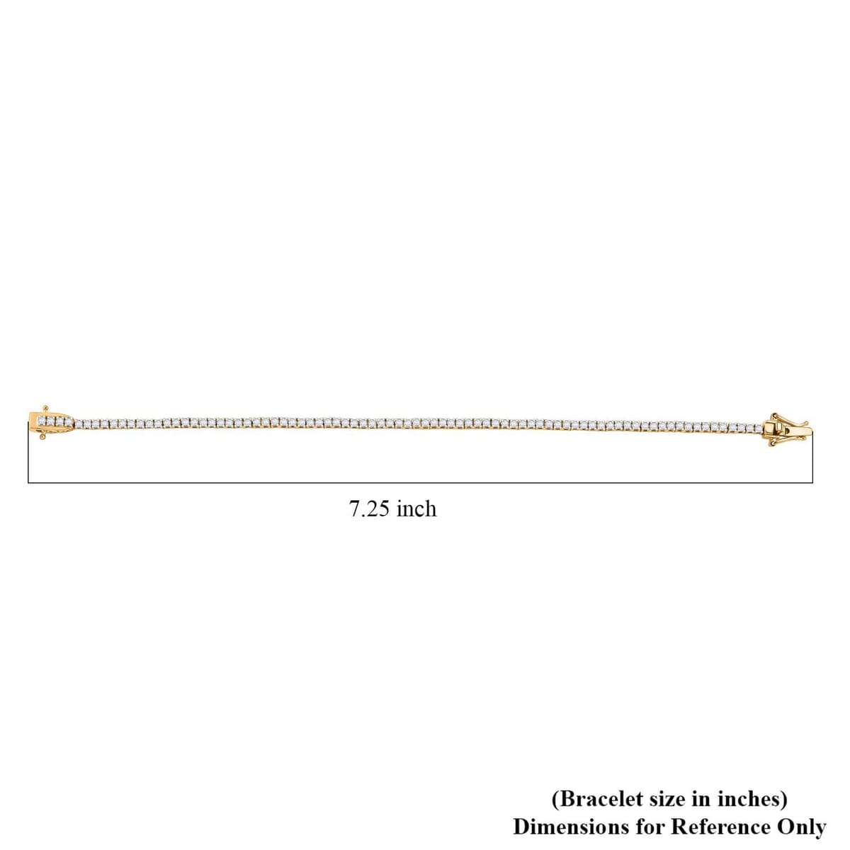 Luxuriant Lab Grown Diamond E-F VS 3.00 ctw Bracelet in 10K Yellow Gold (7.25 In) image number 4
