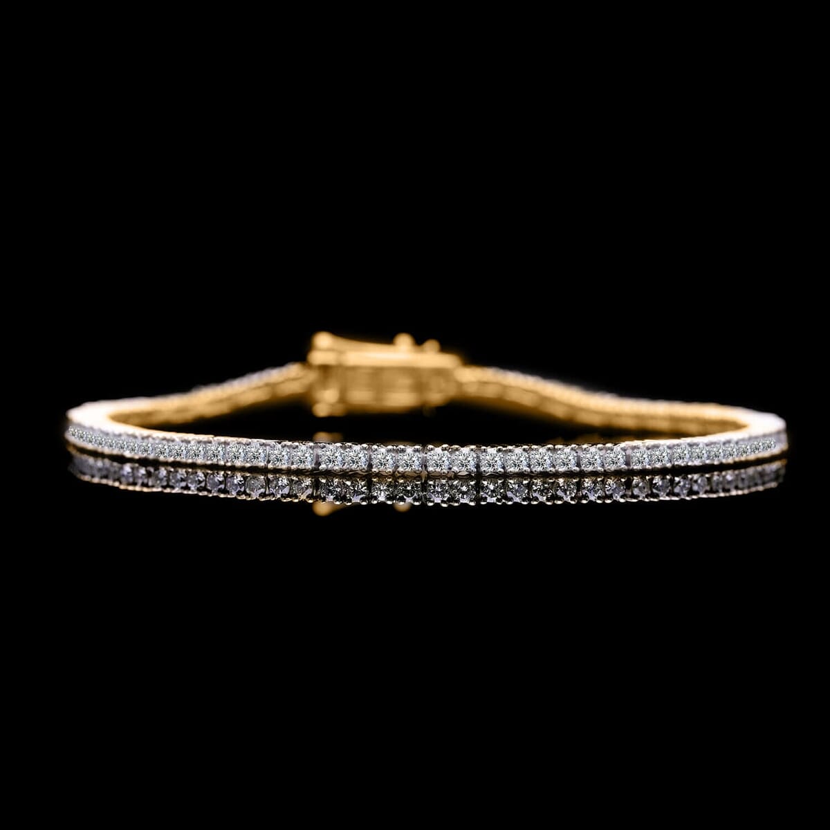 Luxuriant Lab Grown Diamond E-F VS 3.00 ctw Bracelet in 14K Yellow Gold (7.25 In) image number 1