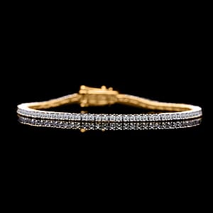 Luxuriant Lab Grown Diamond E-F VS 3.00 ctw Bracelet in 14K Yellow Gold (7.25 In) (Del. in 10-12 Days)