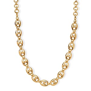EverTrue Bronzella Collection Mariner Link Necklace in 18K YG Plated Bronze 18-20 Inches