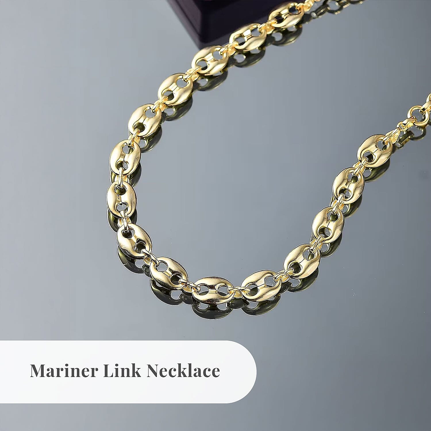 EverTrue Bronzella Collection Mariner Link Necklace in 18K YG Plated Bronze 18-20 Inches