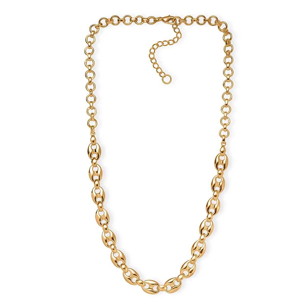 EverTrue Bronzella Collection Mariner Link Necklace in 18K YG Plated Bronze 18-20 Inches image number 3