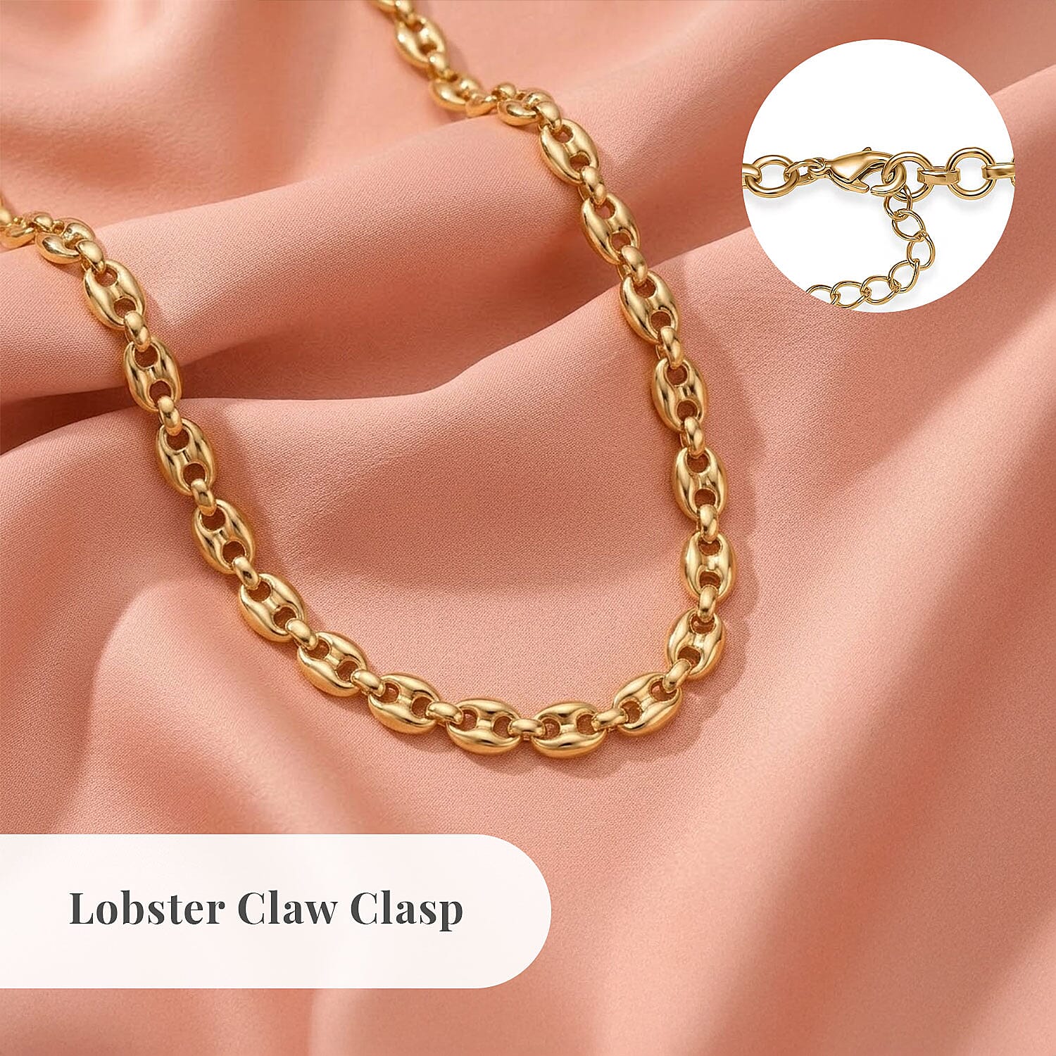 EverTrue Bronzella Collection Mariner Link Necklace in 18K YG Plated Bronze 18-20 Inches