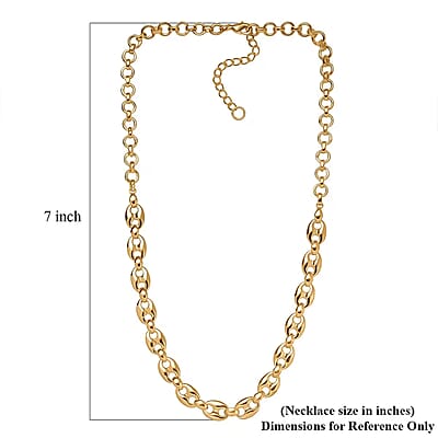 EverTrue Bronzella Collection Mariner Link Necklace in 18K YG Plated Bronze 18-20 Inches