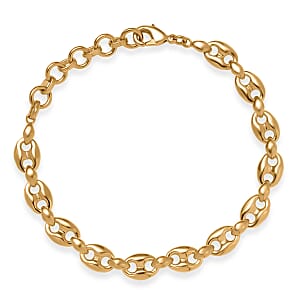 EverTrue Bronzella Collection Mariner Link Bracelet in 18K YG Plated Bronze (6.50-8.0In)