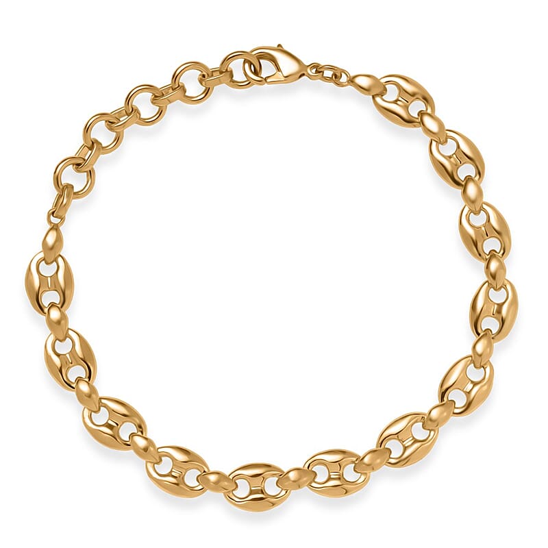 EverTrue Bronzella Collection Mariner Link Bracelet in 18K YG Plated Bronze (6.50-8.0In)
