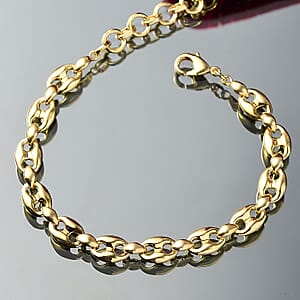 Doorbuster EverTrue Bronzella Collection Mariner Link Bracelet in 18K YG Plated Bronze (6.50-8.0In)