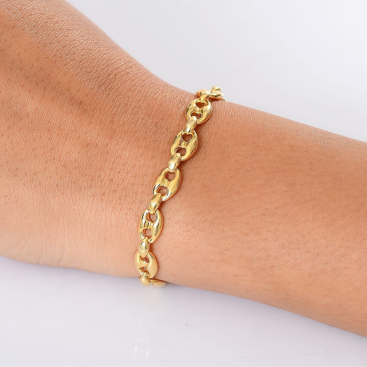 EverTrue Bronzella Collection Mariner Link Bracelet in 18K YG Plated Bronze (6.50-8.0In) image number 2