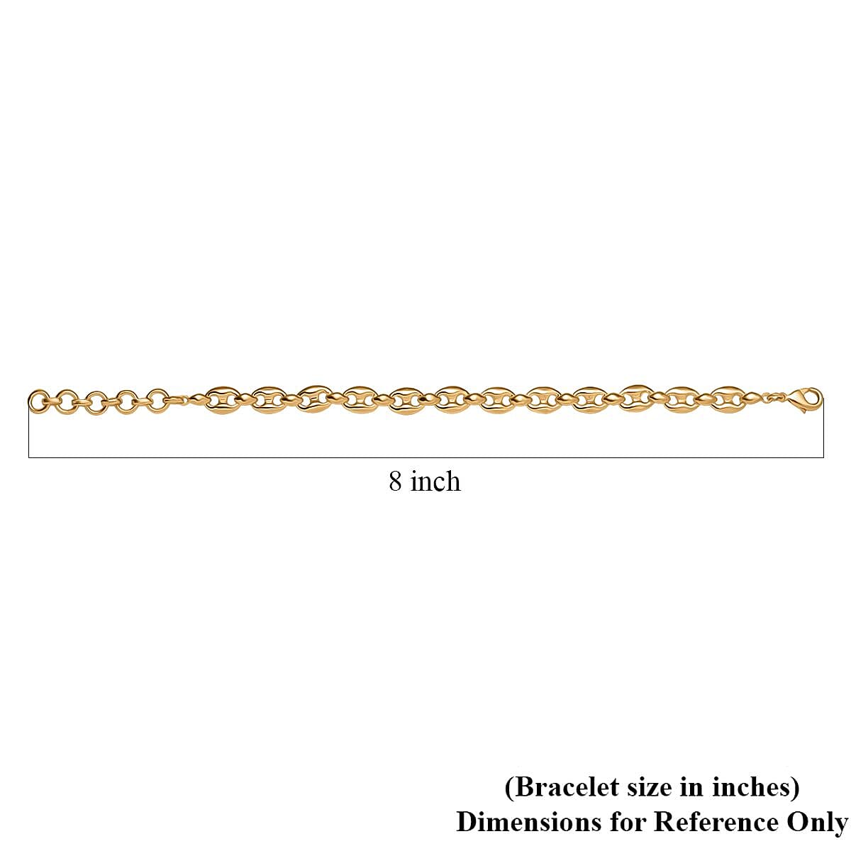 EverTrue Bronzella Collection Mariner Link Bracelet in 18K YG Plated Bronze (6.50-8.0In)