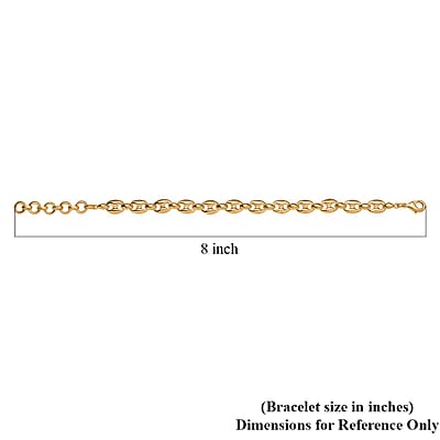 EverTrue Bronzella Collection Mariner Link Bracelet in 18K YG Plated Bronze (6.50-8.0In)