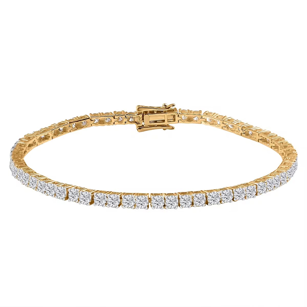Luxuriant Lab Grown Diamond E-F VS 7.00 ctw Tennis Bracelet in 14K Yellow Gold (8.00 In) image number 0