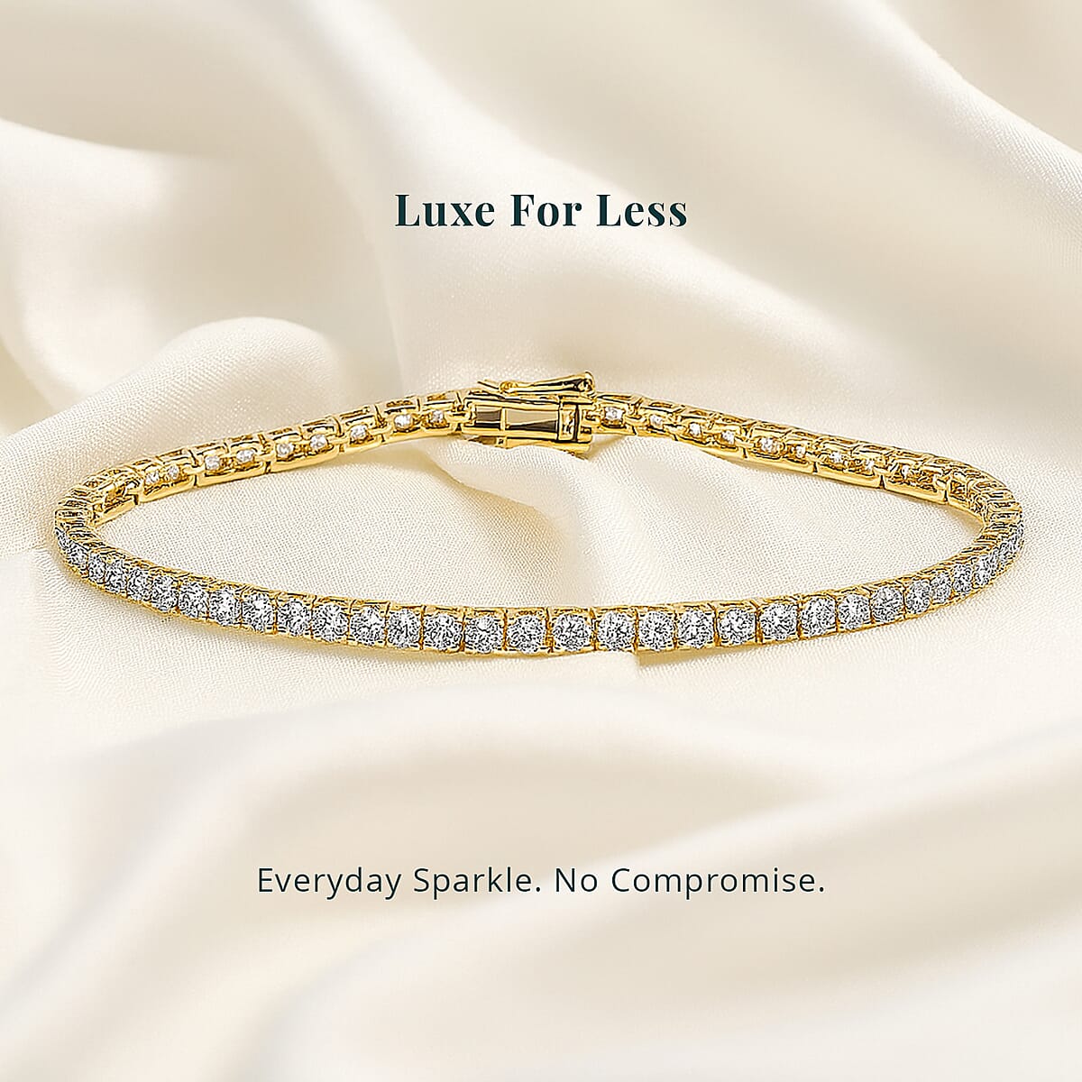 Luxuriant Lab Grown Diamond E-F VS 7.00 ctw Tennis Bracelet in 14K Yellow Gold (8.00 In) image number 1