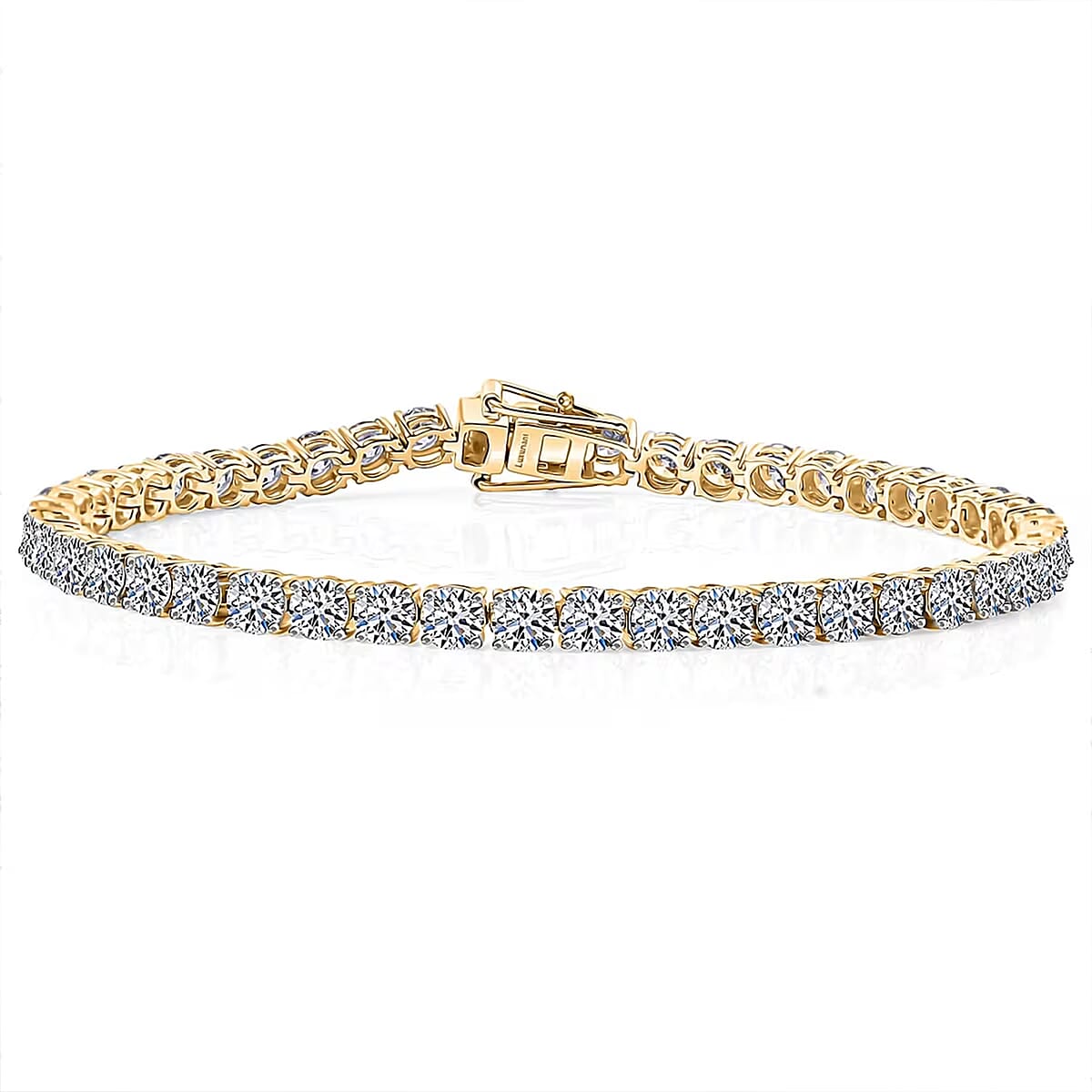 Luxuriant Lab Grown Diamond E-F VS 5.00 ctw Tennis Bracelet in 14K Yellow Gold (8.00 In) image number 0