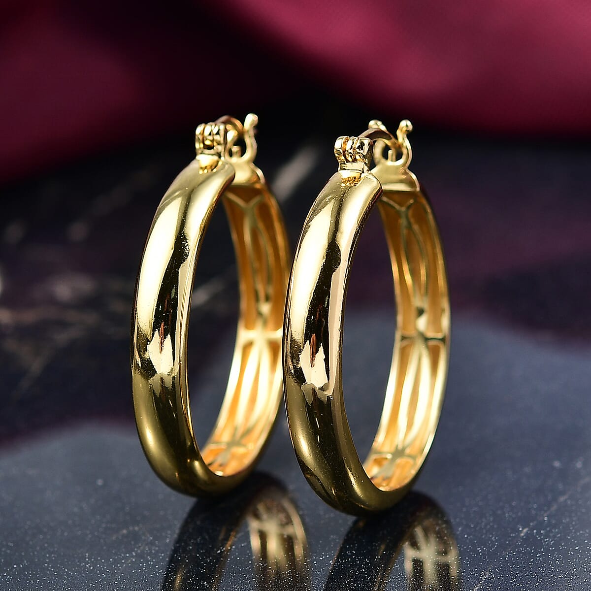EverTrue Bronzella Collection Hoop Earrings in 18K YG Plated Bronze image number 1