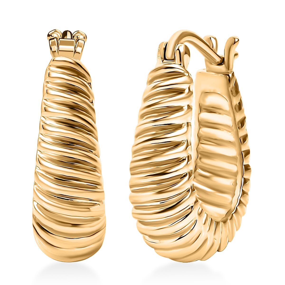 EverTrue Bronzella Collection Twisted Rope Hoop Earrings in 18K YG Plated Bronze image number 0
