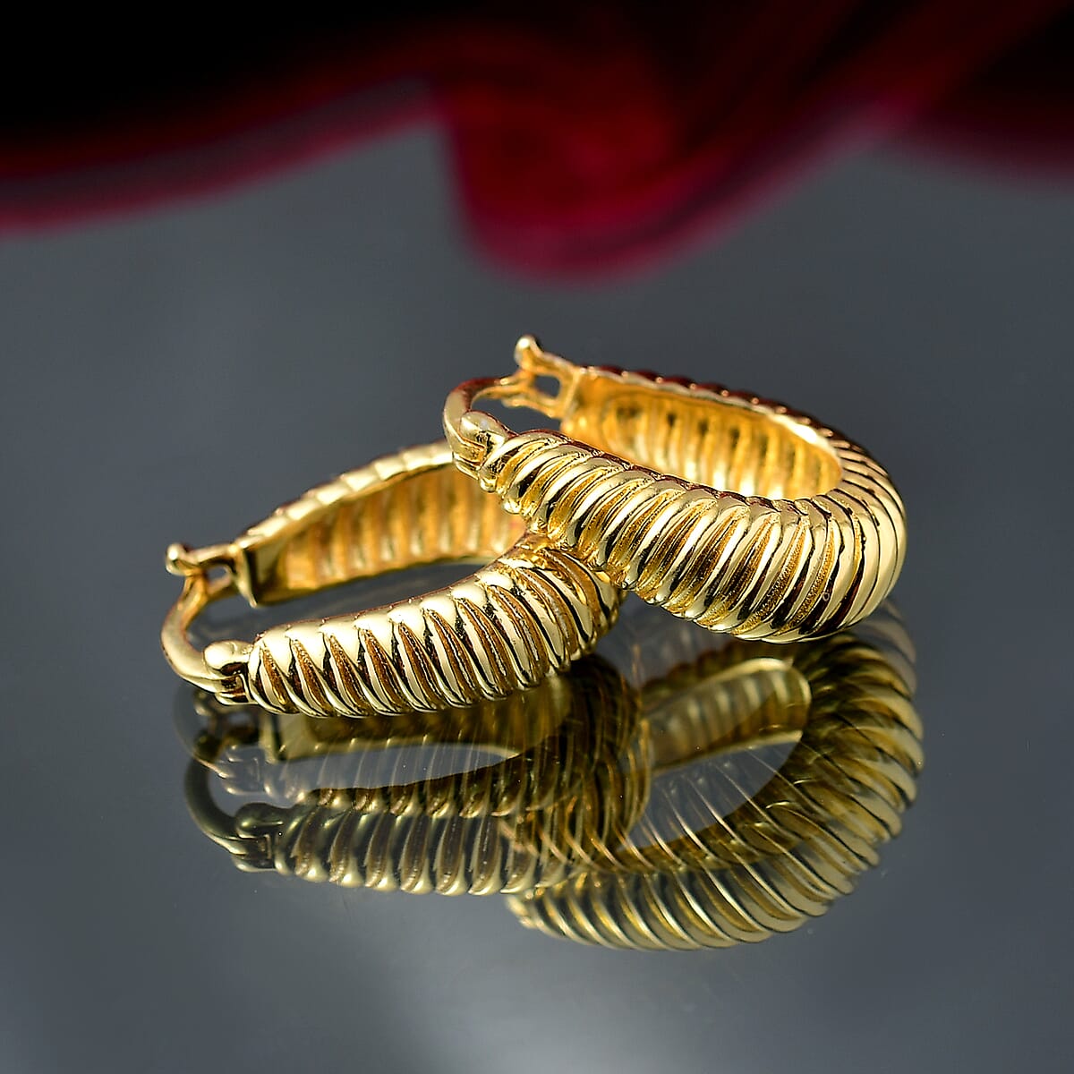 EverTrue Bronzella Collection Twisted Rope Hoop Earrings in 18K YG Plated Bronze image number 1