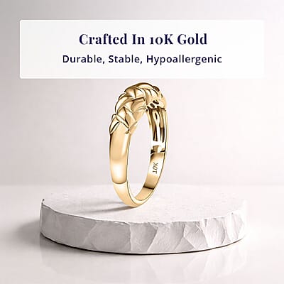 Luxoro 10K Yellow Gold Weaving Ring (Size 11.0) 3.50 Grams