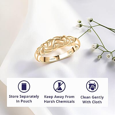 Luxoro 10K Yellow Gold Weaving Ring (Size 11.0) 3.50 Grams