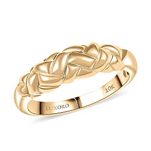 Luxoro 10K Yellow Gold Weaving Ring (Size 7.0) 3.50 Grams