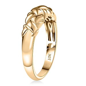 Luxoro Weaving Ring in 10K Yellow Gold (Size 7.0) 3.50 Grams