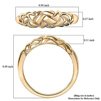 Luxoro Weaving Ring in 10K Yellow Gold (Size 7.0) 3.50 Grams