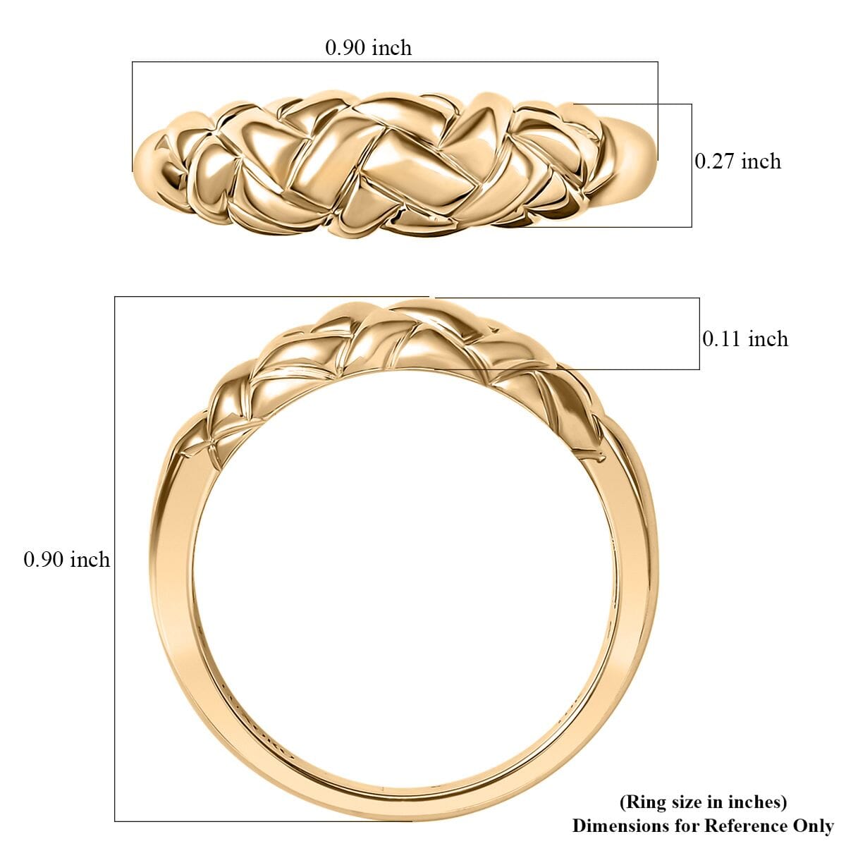 Luxoro 10K Yellow Gold Weaving Ring (Size 8.0) 3.50 Grams image number 5