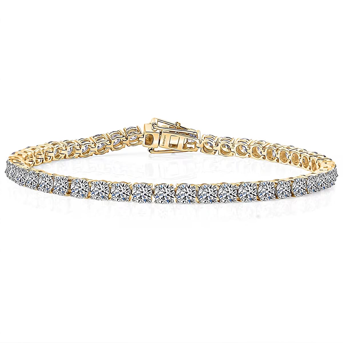 Luxuriant Lab Grown Diamond E-F VS 5.00 ctw Tennis Bracelet in 14K Yellow Gold (7.25 In) image number 0