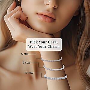 Luxuriant Lab Grown Diamond E-F VS 5.00 ctw Tennis Bracelet in 14K White Gold (6.50 In) (Del. in 10-12 Days)