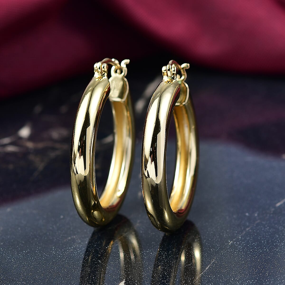 EverTrue Bronzella Collection Hoop Earrings in 18K YG Plated Bronze image number 1