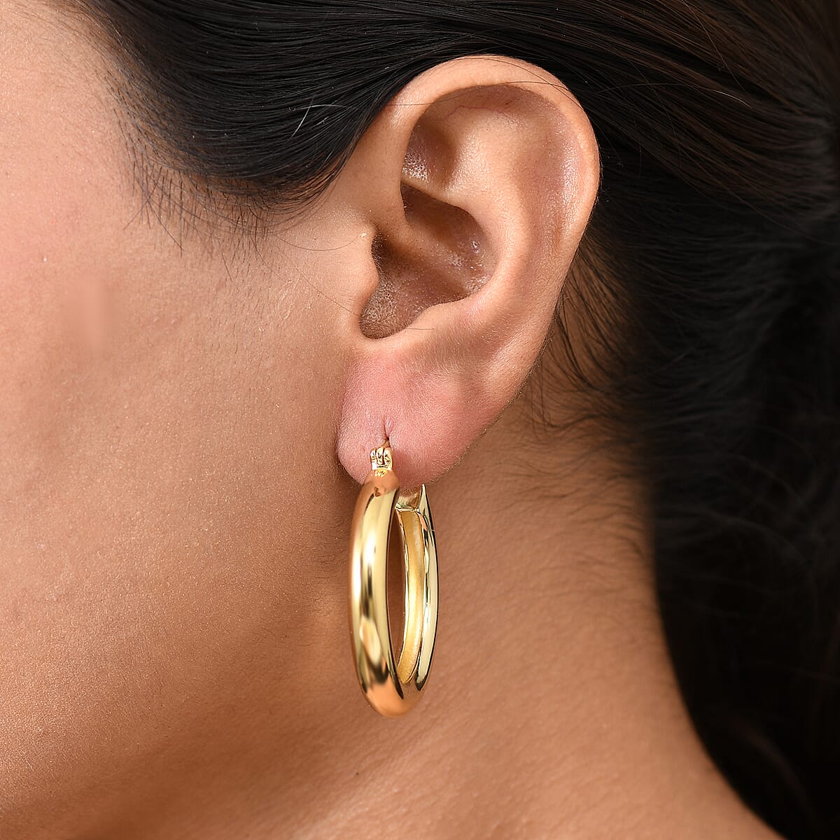 EverTrue Bronzella Collection Hoop Earrings in 18K YG Plated Bronze image number 2