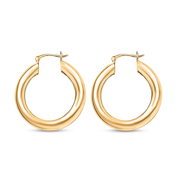 Bronzella Collection Hoop Earrings in 18K YG Plated Bronze