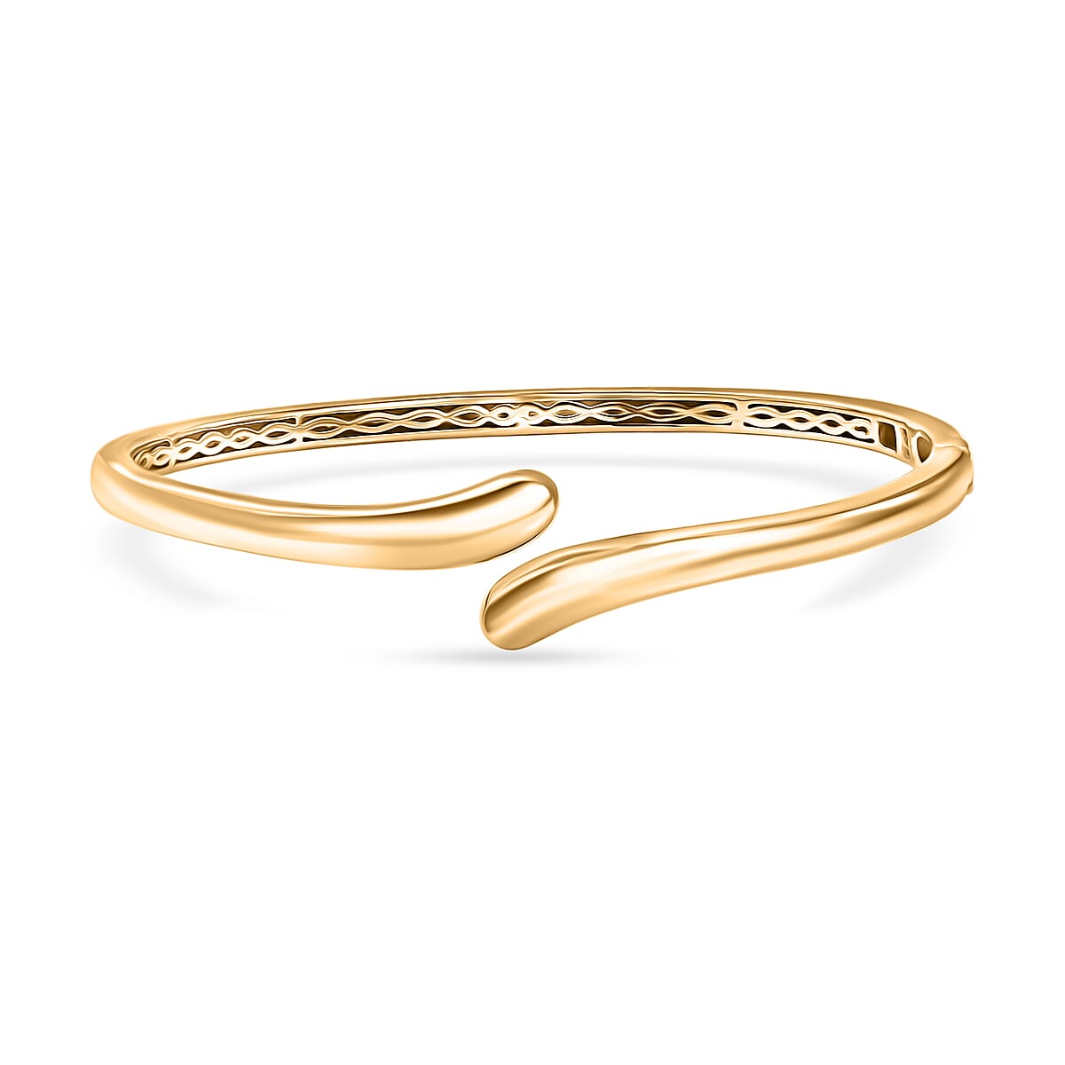 EverTrue Bronzella Collection Dewdrop Curve Bypass Bangle Bracelet in 18K YG Plated Bronze (7.25 In) image number 0