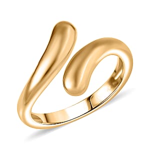 EverTrue Bronzella Collection Dewdrop Curve Bypass Ring in 18K YG Plated Bronze (Size 10.0)