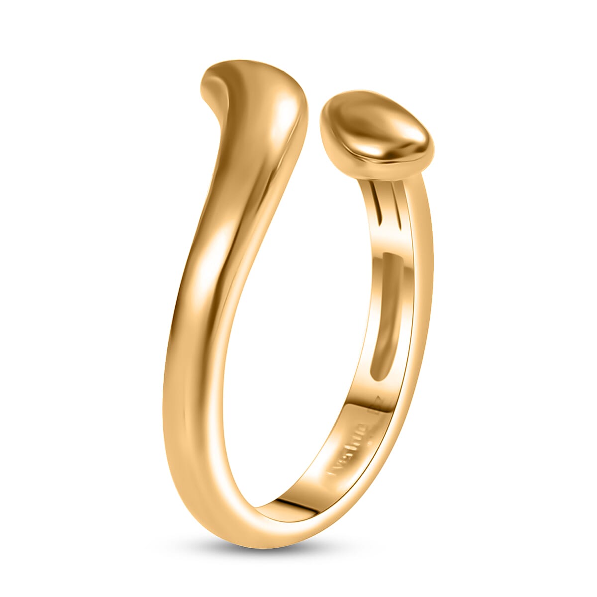 EverTrue Bronzella Collection Dewdrop Curve Bypass Ring in 18K YG Plated Bronze (Size 10.0)
