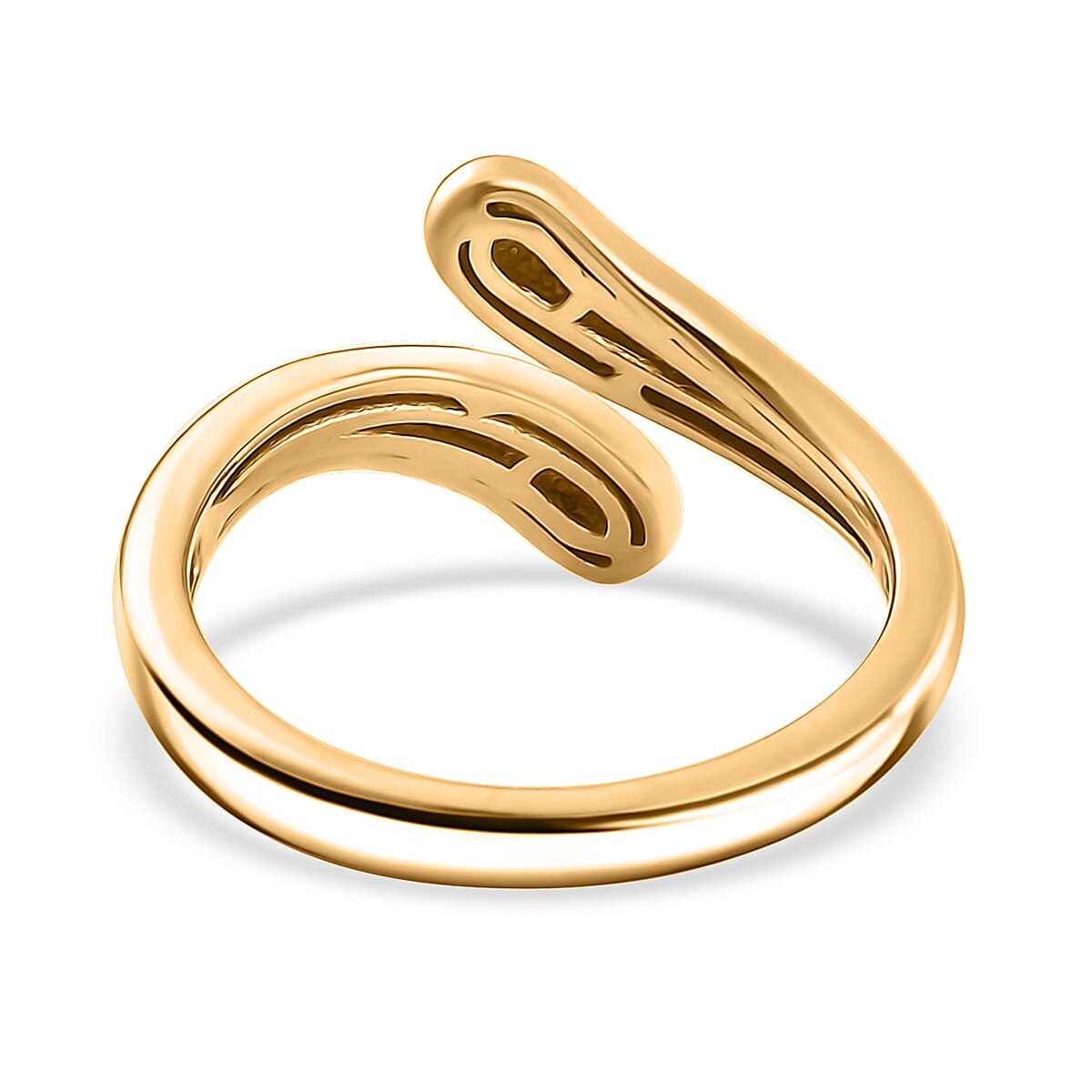 EverTrue Bronzella Collection Dewdrop Curve Bypass Ring in 18K YG Plated Bronze (Size 10.0)