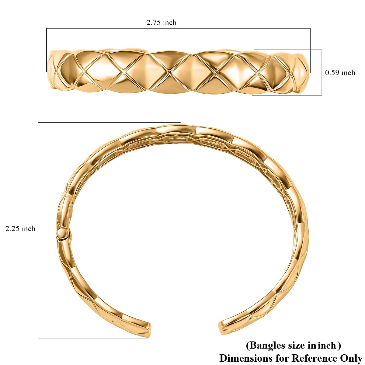 EverTrue Bronzella Collection Quilted Weave Textured Cuff Bracelet in 18K YG Plated Bronze (6.50 In) image number 5