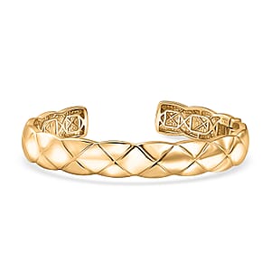 EverTrue Bronzella Collection Quilted Weave Textured Cuff Bracelet in 18K YG Plated Bronze (7.25 In)