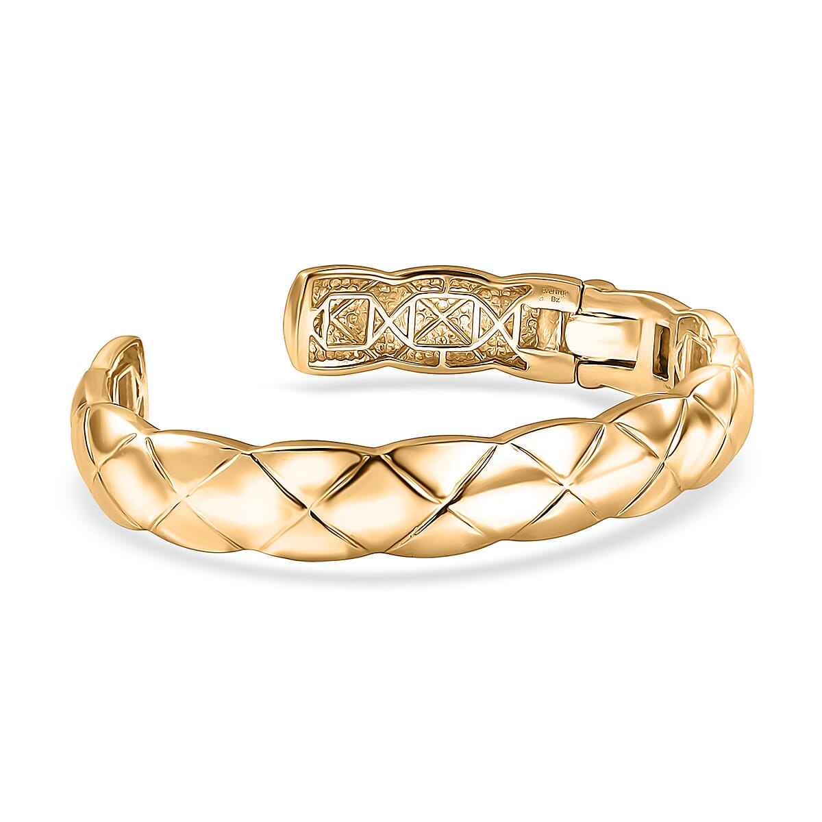 EverTrue Bronzella Collection Quilted Weave Textured Cuff Bracelet in 18K YG Plated Bronze (7.25 In) image number 3