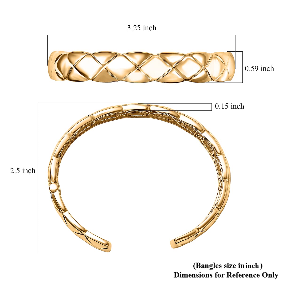EverTrue Bronzella Collection Quilted Weave Textured Cuff Bracelet in 18K YG Plated Bronze (7.25 In) image number 5