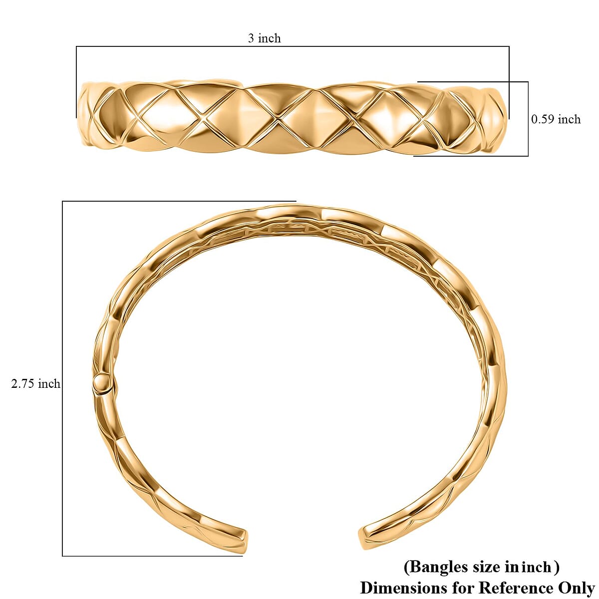 EverTrue Bronzella Collection Quilted Weave Textured Cuff Bracelet in 18K YG Plated Bronze (8.00 In) image number 5