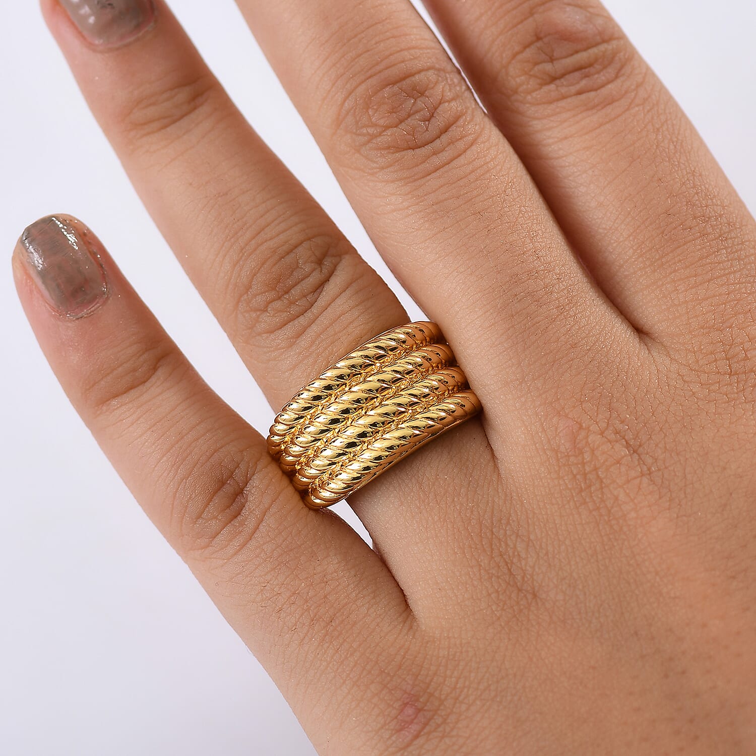 EverTrue Bronzella Collection Twisted Tide Ring in 18K YG Plated Bronze (Size 10.0)