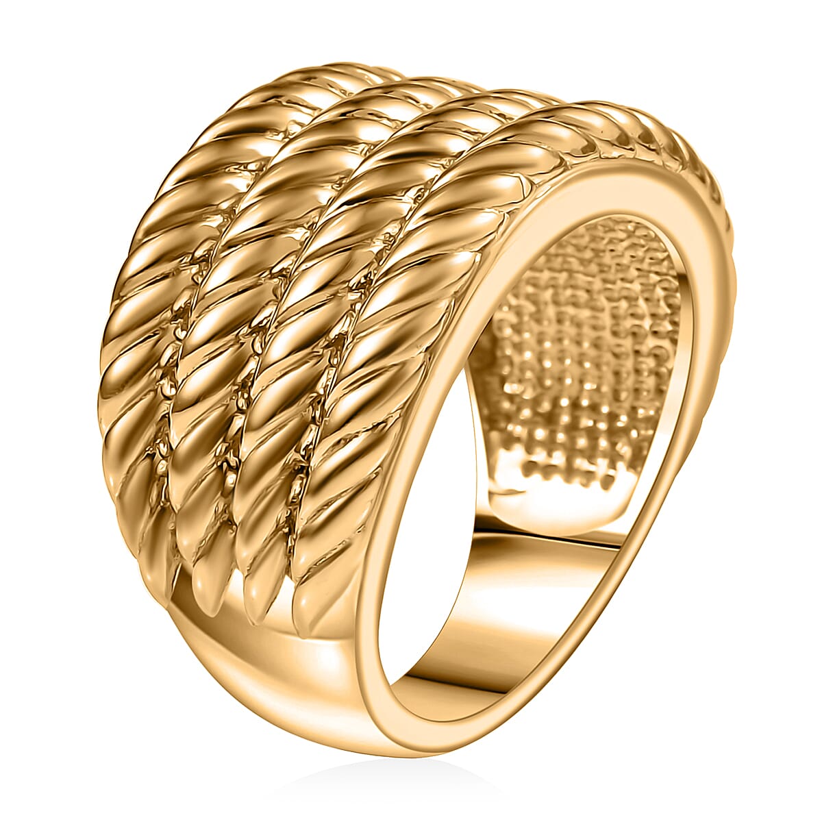 EverTrue Bronzella Collection Twisted Tide Ring in 18K YG Plated Bronze (Size 10.0)