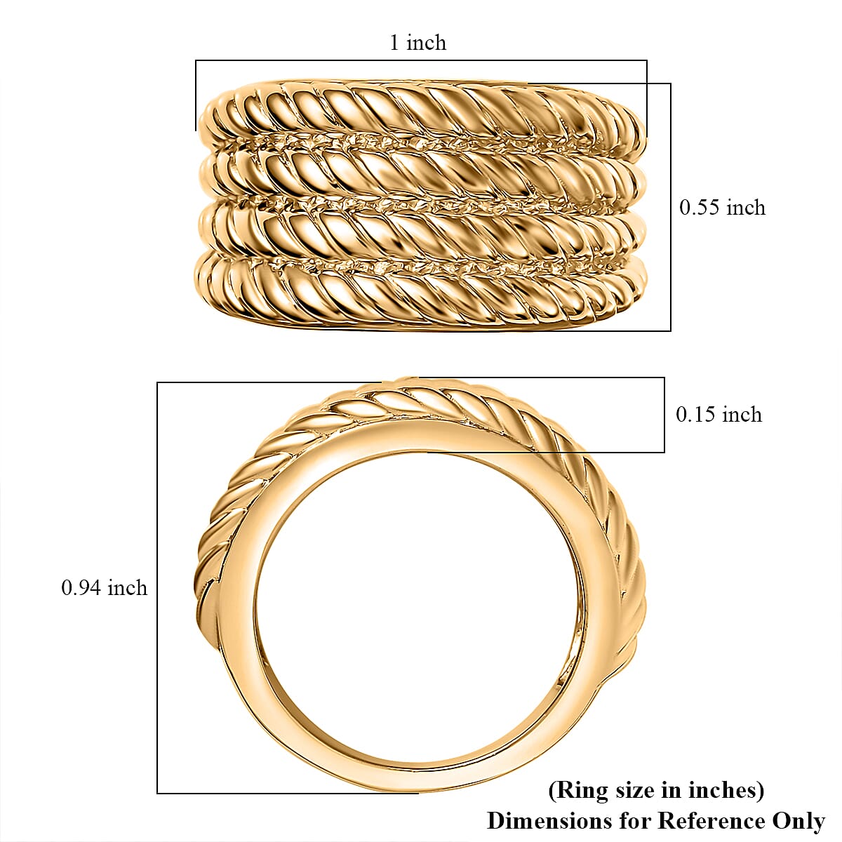 EverTrue Bronzella Collection Twisted Tide Ring in 18K YG Plated Bronze (Size 10.0)