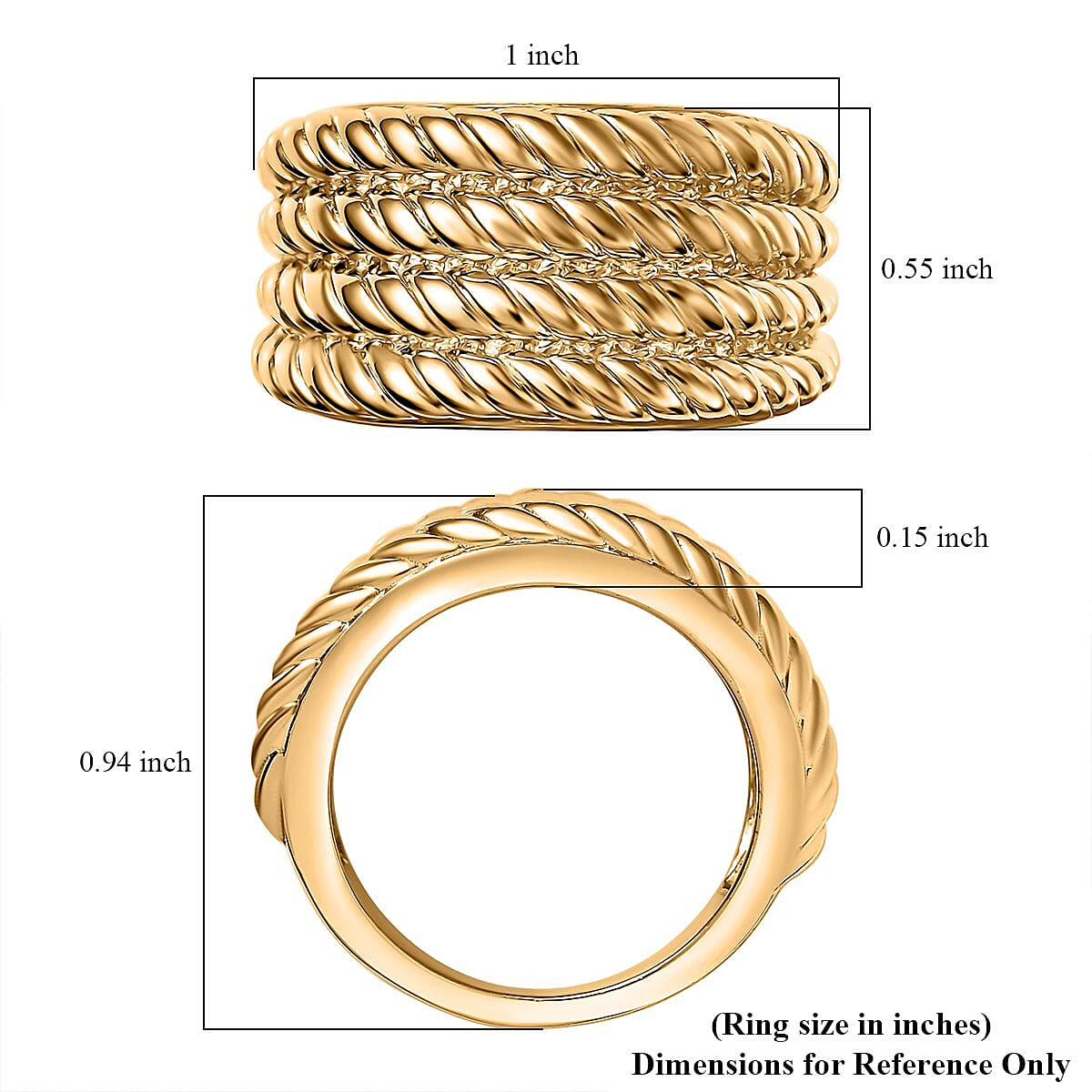 EverTrue Bronzella Collection Twisted Tide Ring in 18K YG Plated Bronze (Size 7.0) image number 5