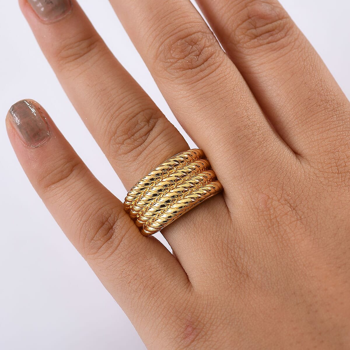 EverTrue Bronzella Collection Twisted Tide Ring in 18K YG Plated Bronze (Size 8.0) image number 2