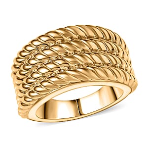 EverTrue Bronzella Collection Twisted Tide Ring in 18K YG Plated Bronze (Size 9.0)