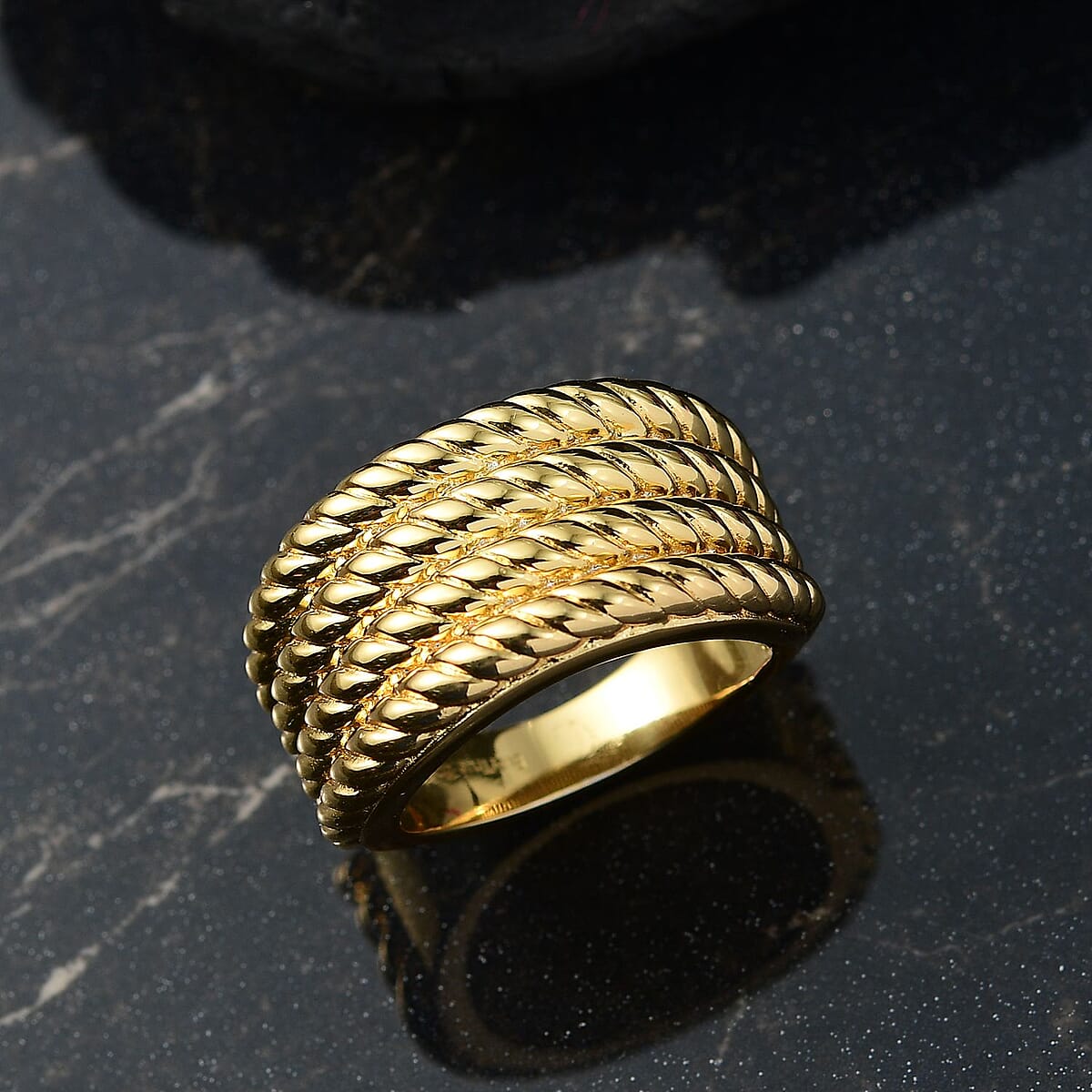 EverTrue Bronzella Collection Twisted Tide Ring in 18K YG Plated Bronze (Size 9.0) image number 1