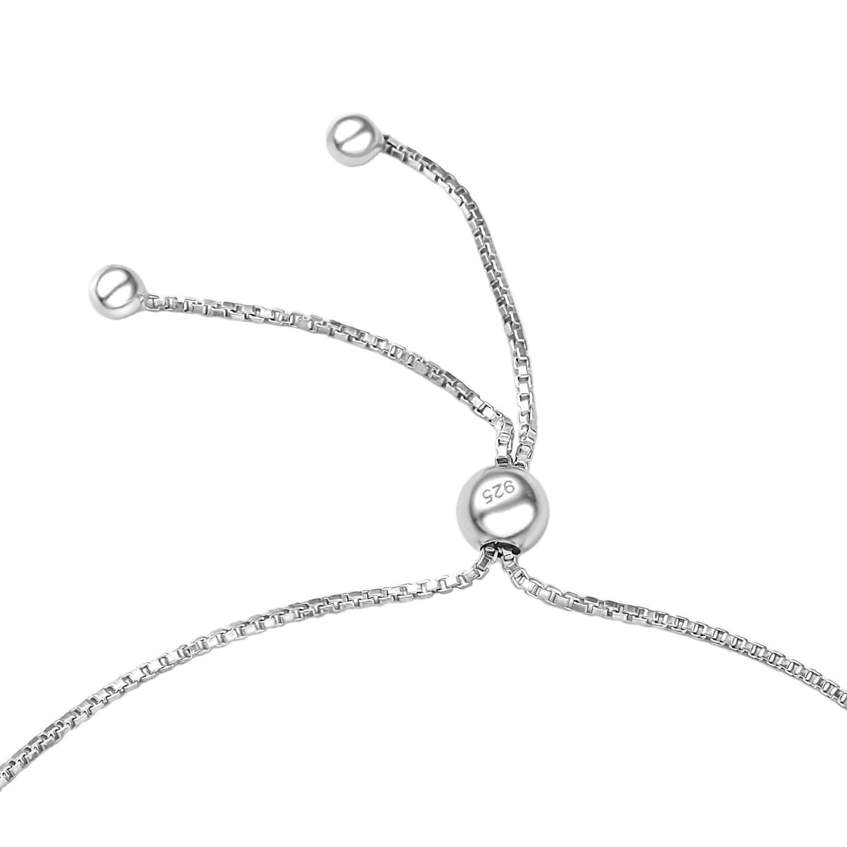 Blue Diamond Accent Bolo Bracelet in Rhodium OverSterling Silver image number 3
